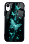 iPhone Xr Turquoise Galaxy Butterfly Design Glossy Phone Case