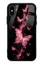 iPhone X - XS Pink Galaxy Butterfly Design Glossy Phone Case