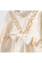 Kate Bow Detailed Lace Covered Organic 4-Piece Hospital Discharge Set for Newborn Baby Girl - 4