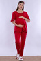 Comfortable Cut Maternity Pajama Set with Hijab and Nursing Features Effortt - Cherry - 5