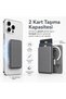 Magsafe Compatible Magnetic Card Holder Wallet, 2 Card Capacity Phone Card Holder, Strong Magnet Slim Card Holder Compatible with iPhone Gray - 2