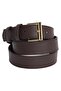Women's 3 cm 3-piece set black-beige-brown belt - 3