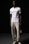 Men's Half Zipper Slim Fit White Polo Collar T-Shirt