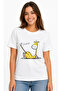 Stretch Giraffe Printed Unisex Oversize T-Shirt