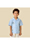 Camp Collar Short Sleeve Shirt and Shorts Set with Embroidery - 2