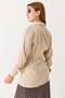 Women's pleated long sleeve shirt beige - 4