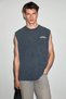 Kufstein 100% Organic Cotton Men's Black Undershirt with Round Neck and Washing and Printing Detail - 3