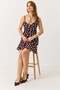 Women's Polka Dot Patterned Skirt Ruffle Dress Brown
