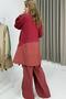 Women's trimmed double color tracksuit set red - 4