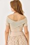 Cross Cut Madonna Collar Low-Cut Blouse Cream - 6