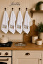 Aruma |   Set of 4 Embroidered 30X50 cm Kitchen Towels |   Drying Cloth |   Towel & Towel Set |   Towel |   Kitchen Towel |   Dowry Set - 2