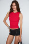 Petaly Women's Soft and Flexible Fabric Organic Cotton Round Neck Red Undershirt - 2