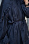 Women's Drawstring Detail Waist Tie Tulle Set Navy Blue - 6