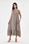 Mink Italian Jacketed Long 100% Linen Dress Size 38 - 42 - 4