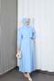 Bolero Elastic Waist Hijab Dress Baby Blue Hnt011 - 4