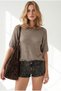 Women's Mink Raglan Sleeve Mercerized Knitwear Blouse Blz-19003402 - 2