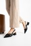 Sorrento Women's Black Patent Leather Open Back Pointed Toe Short Heeled Strappy Women's Shoes - 2