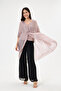 Powder Italian Special Design Front Slit Bat Sleeve Lined Silk Tunic Blouse Size 38 - 44 - 2