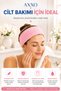 Pink 3-Piece Spa Care Set - Microfiber Terry (Towel Textured) Spa Towel, Hair Cap and Hair Band - 8