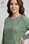 Women's Half Moon Patterned Laser Cut Embroidered Stoned Slit Lycra Mother Combed Cotton Blouse - 3