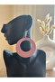 Pink Round Wooden Earrings