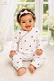 Baby Girl Set - Baby Bodysuit Set - Cherry Patterned Ribbed Bodysuit Top and Bottom Set - 6