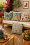 Pastel Flowers Patterned 4-Piece Throw Pillow Cover Set - 3