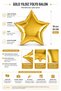 Gold Star Foil Balloon 18 Inch 45 cm Birthday Party Decoration Balloon with Helium - 2