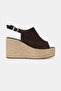 Women's Brown Suede Genuine Leather Size 36-41 Wedge Heel Daily Espadrilles - 5