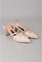 Seç 1533 Lace-Up Heel Shoes (Heel Height:7 cm) Vison Satin