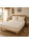 100% Cotton Muslin Elastic Sheet Set Natural Ecru Color 160X200 cm with 2 Muslin Pillowcases - 3