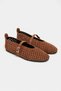 Belinda Tan Suede Leather Studded Buckle Detail Flat Sole Women's Ballerinas - 4