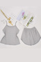 Women's Gray Shorts Combed Cotton Nightgown Set - 7