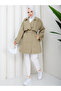 Semi-Lined Torino Fabric Oversize Trench Coat Rc3136 - 4