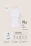 Women's Side Gathered Back Detailed Athlete T-Shirt Double Set (95% Cotton), (White, Black) - 2