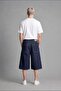 100% Cotton Super Baggy Fit Navy Blue Bermuda Jean Shorts I3978Ax26Hs - 3