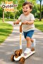 Brown 3 Wheel Bunny Kids Scooter with LED Light Up Wheels, DAT, Ages 3-10, Hediyelik - 5