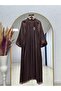 Sabina Front Gathered Janjan Dress-Ge834 Brown - 2