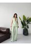 Double-Breasted Collar with Pleated Detail Two-Piece Suit - 6