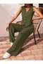 Elegant and Stylish Women's V-Neck Aerobin Blouse & Trousers Two-Piece Set - 2