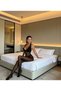 Backless Lace Transparent Body Stocking Black - 2