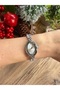 Crystal Cut Stone Silver White Women Wrist Watch - 8