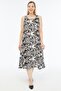 Fashion |   Plus Size Pomegranate Flower Patterned Summer Dress |   100% Viscose |   Flowing |   Daily Comfortable |   M - 5