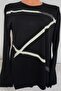 Er Clothing Combed Cotton Blouse Long Sleeve Crew Neck Printed Black - 4