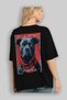 For Dog Lovers 32 Black Oversize T-Shirt with Dog Print on the Back 100% Cotton Unisex Dog Lover Premium Design - 4