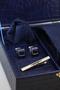 Navy Blue Men's Gift Box - Tie with Handkerchief, Cufflinks, Tie Clip Kmk263 - 2