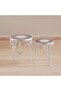 Inferno 2-Piece Round Metal Planter Stand - White - 3