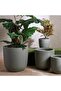 Bianca Polyresin Planter 43x43x43cm- Grey - 4