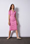 Polo Collar Short Sleeve Knitwear Dress Pink