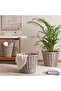 Aronica Willow Storage Basket With Handle 35x30x24cm- Grey - 3